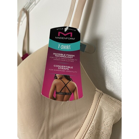 Maidenform T-shirt Bra Comfort Devotion Ultimate No-Show Demi Beige Size 40C - Picture 4 of 9